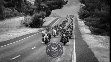 Brothers Ink SMC riders travelling together on a South Australian road